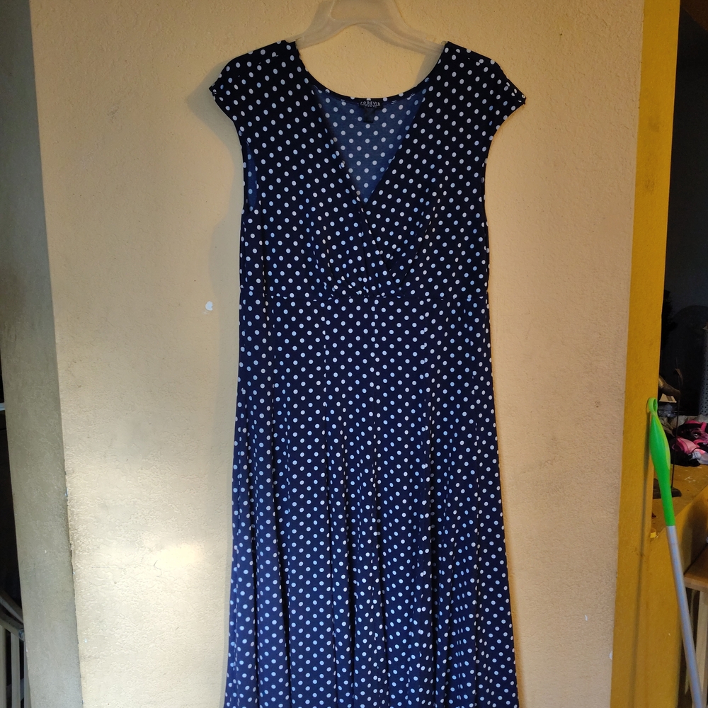 Blue and White Wrap Maxi Dress with Flutter Cap Sleeves